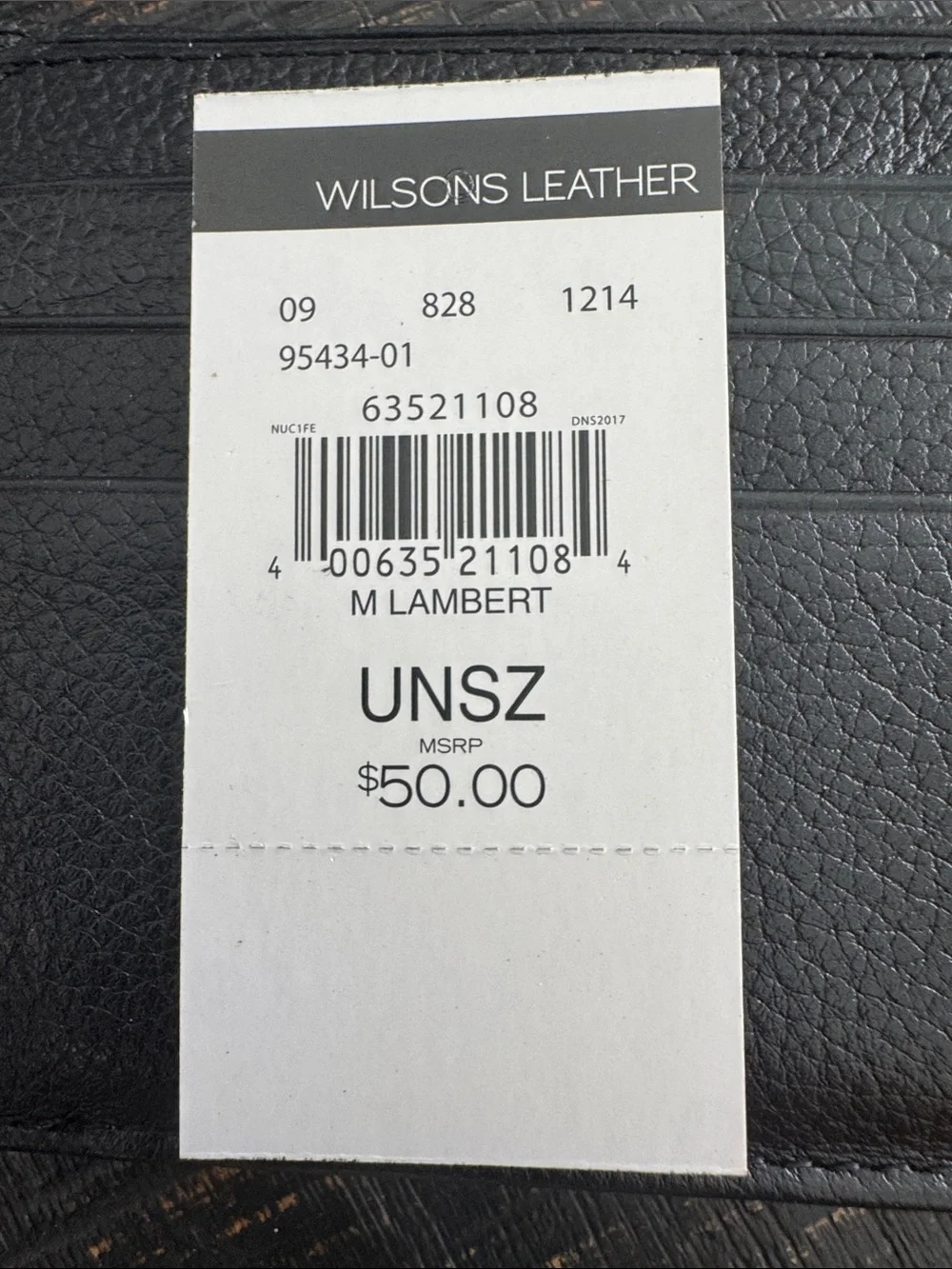 Wilsons Leather Black Genuine Leather Bi-Fold Wallet with Tag